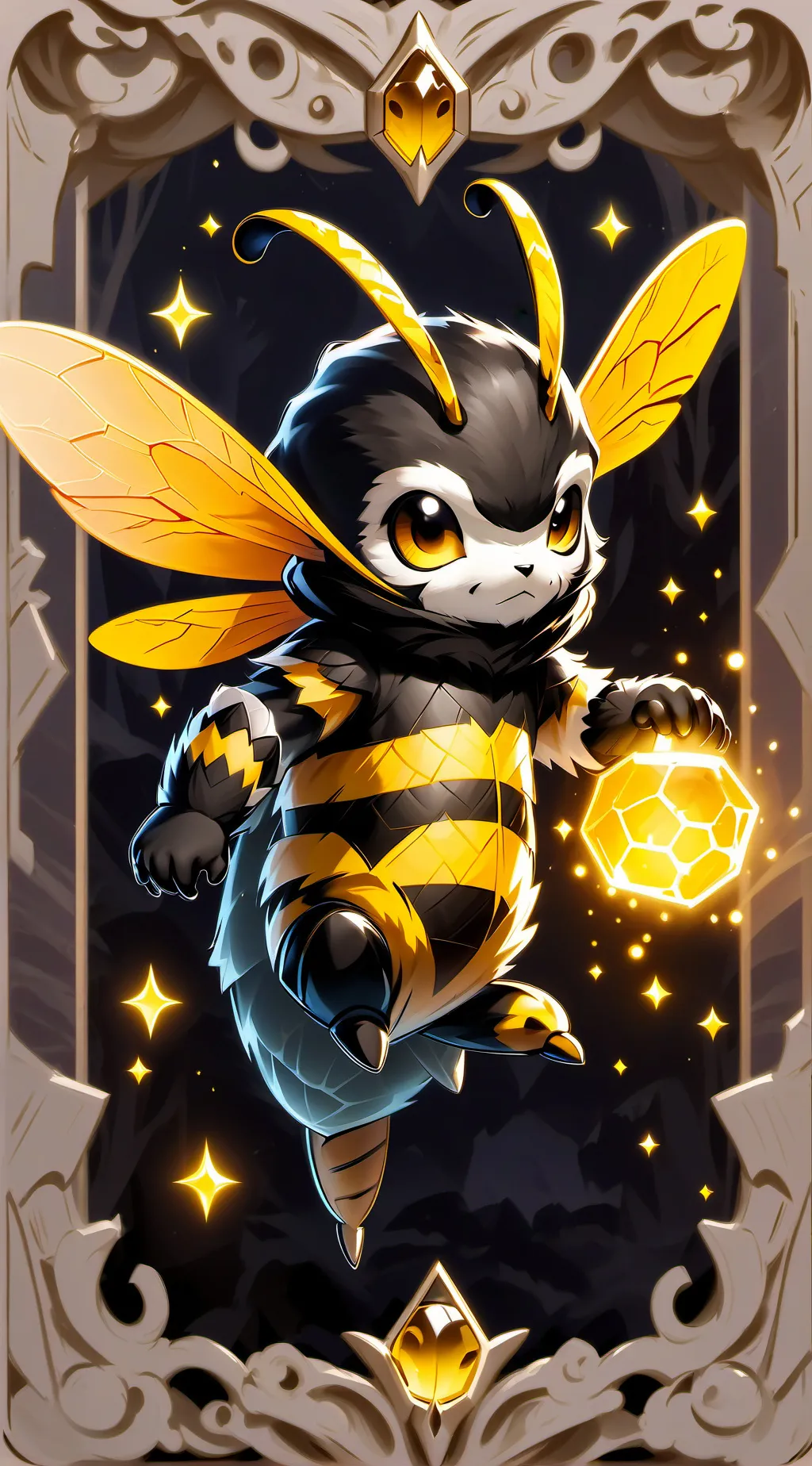 ai character: protective bee background