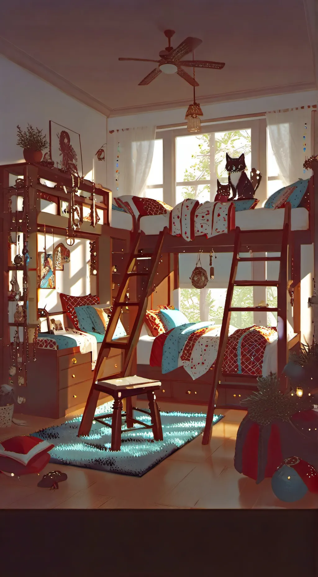 ai character: dorm room um+muzan background