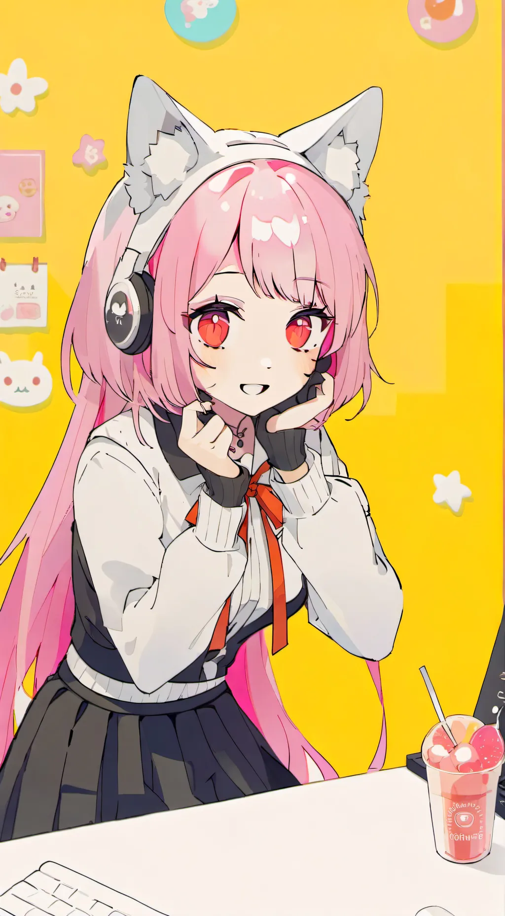 ai character: cute girl background