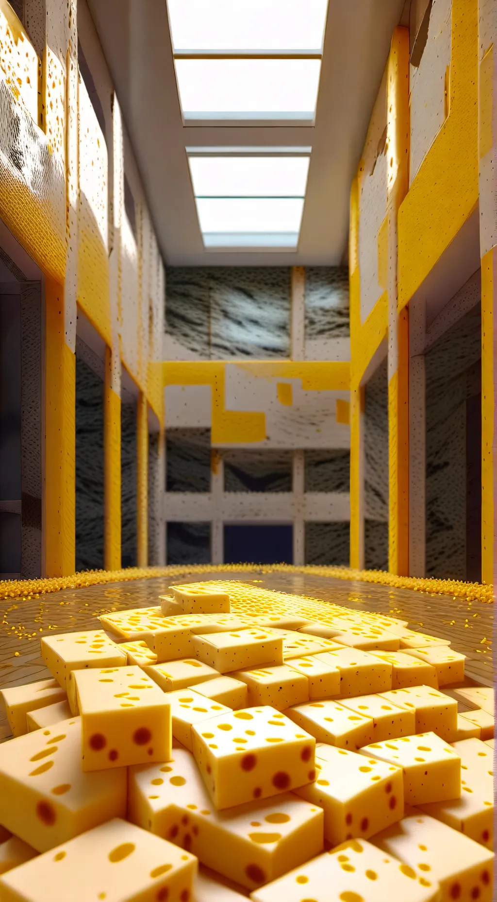 ai character: Cheese Escape mall background