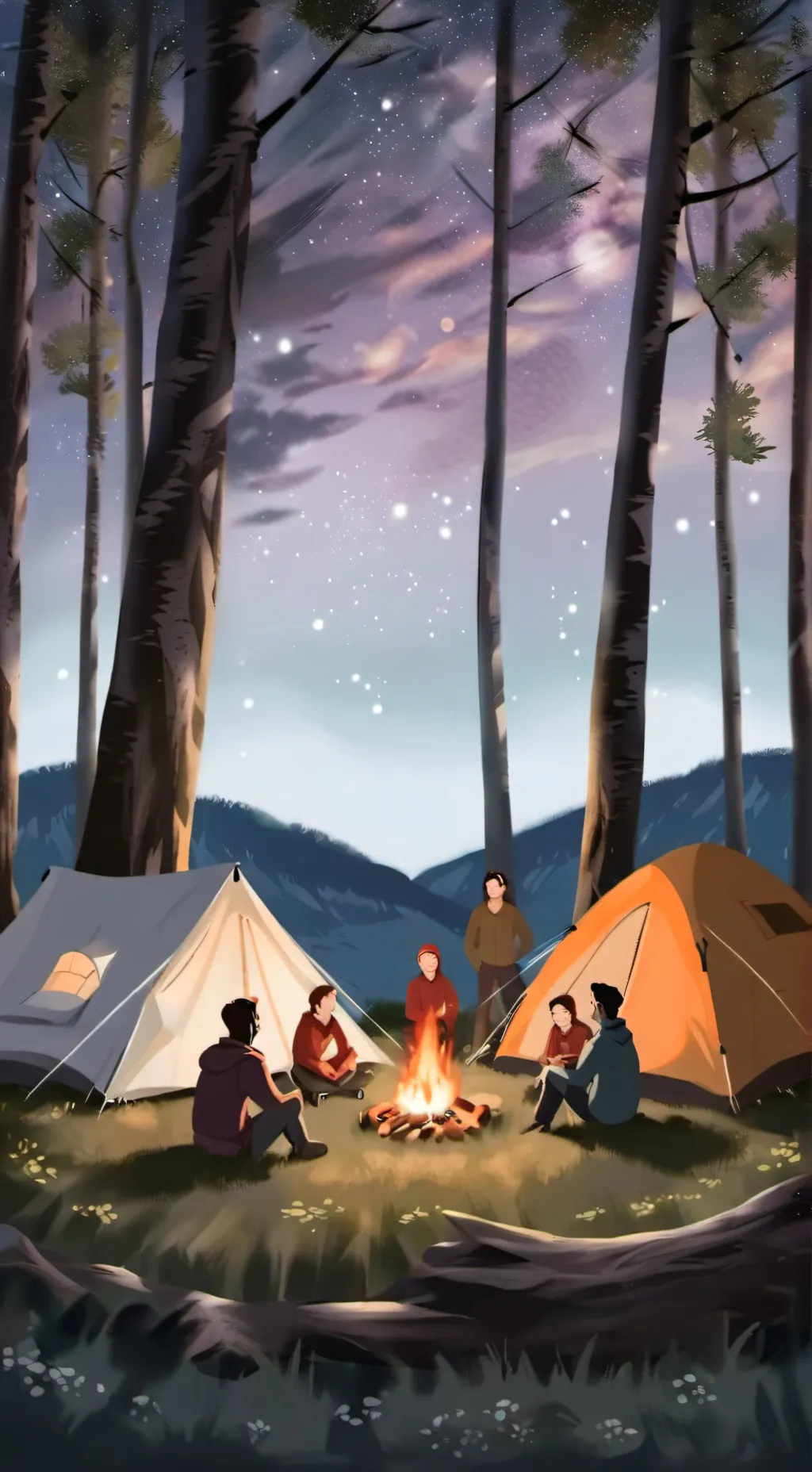 ai character: campamento criters background