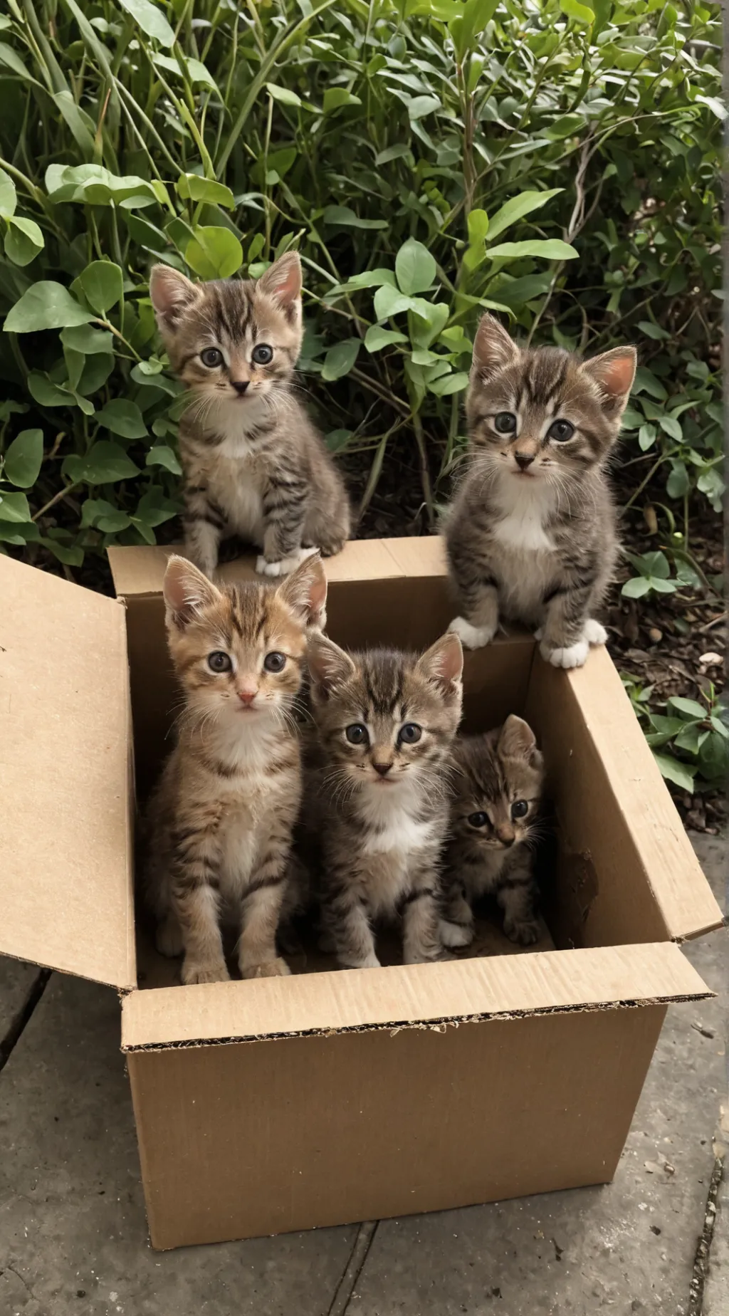 ai character: Homeless kittens background