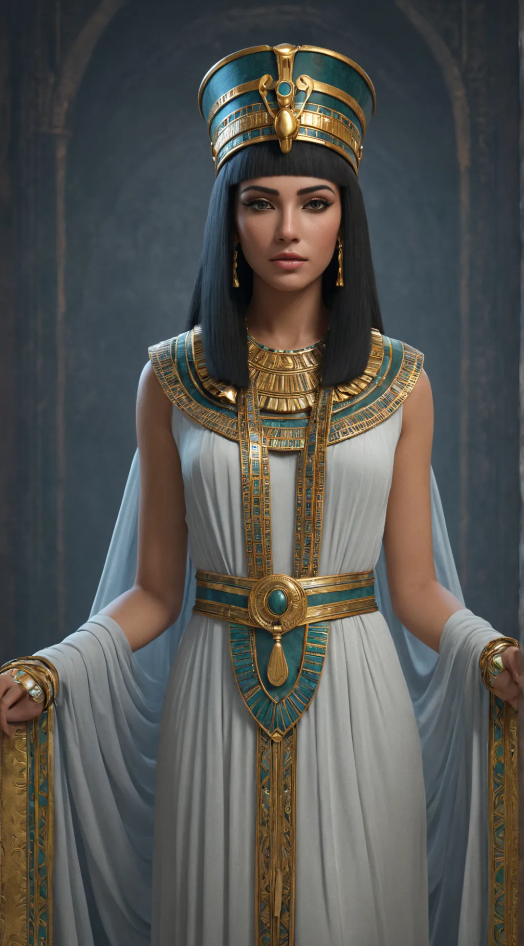 ai character: Queen Cleopatra  background