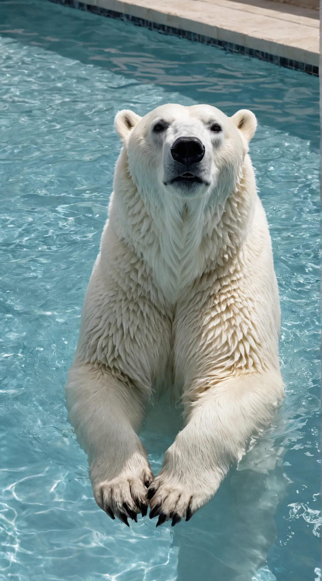 ai character: Female Polar Bear background