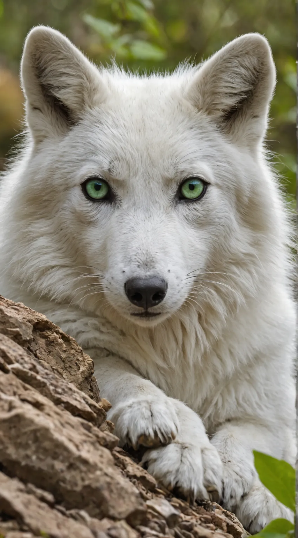 ai character: Le Loup Émeraude  background