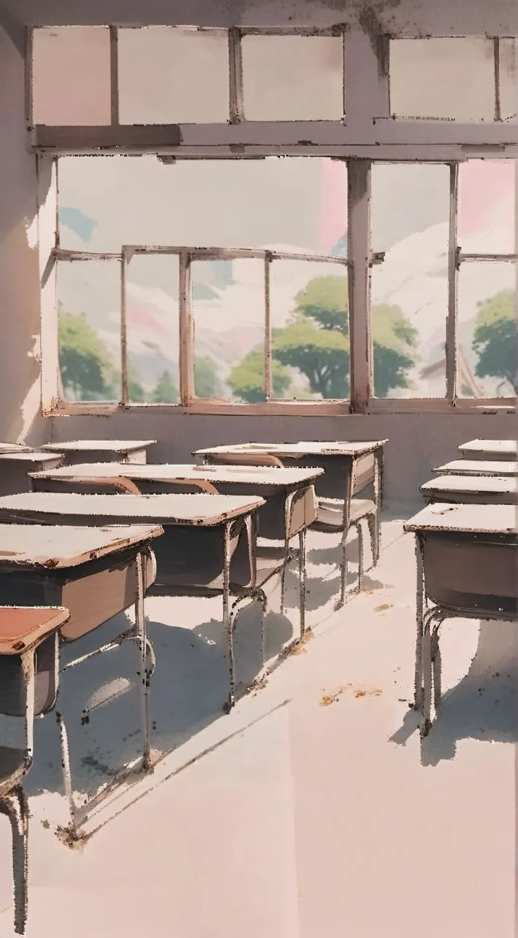 ai character: School classroom background