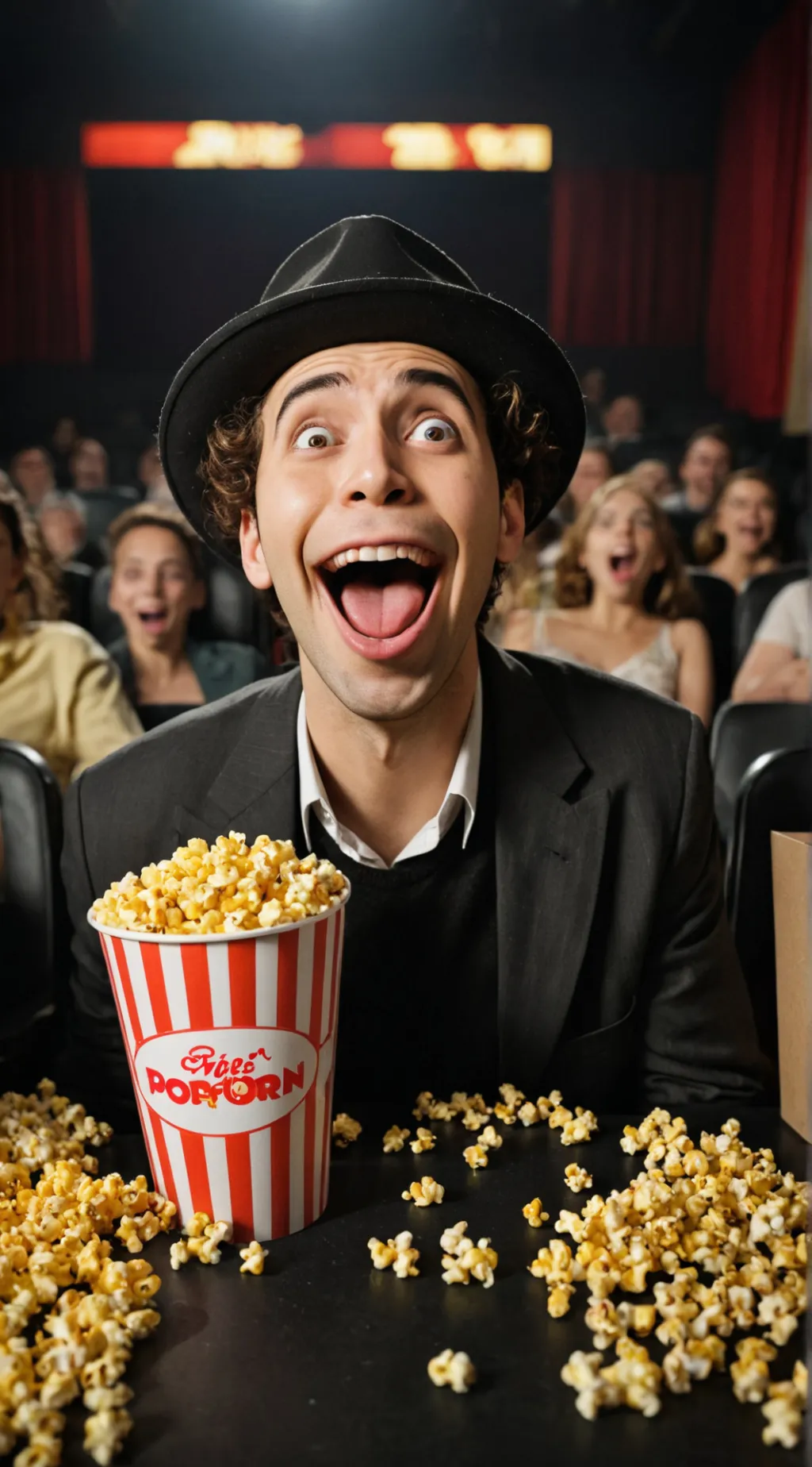 ai character: Popcorn man background