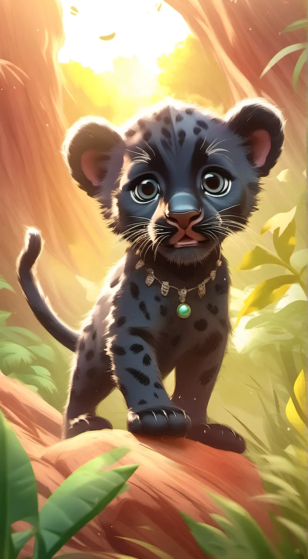 ai character: black baby panther background