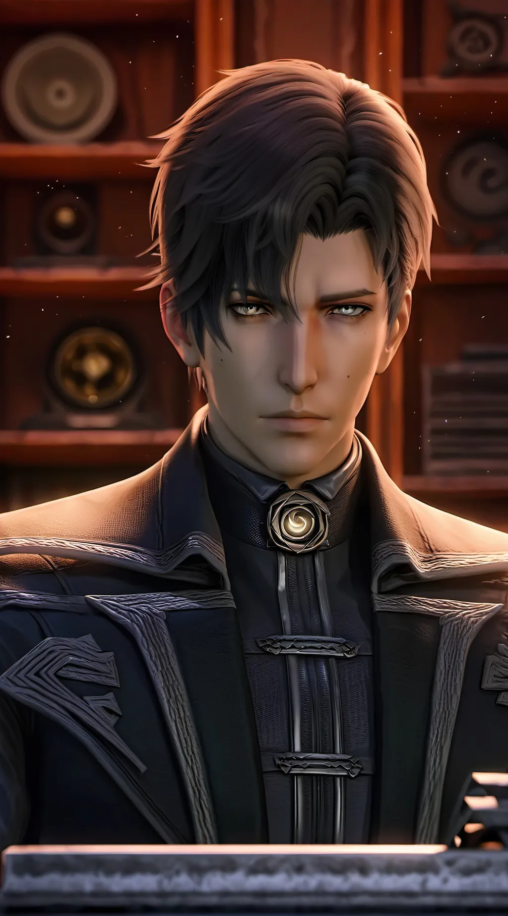 ai character: The Shattered Sharingan Strategist background