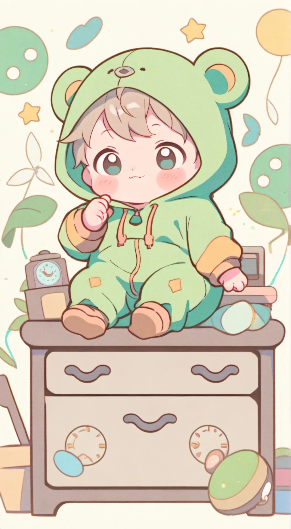 ai character: clock baby ⏰ background