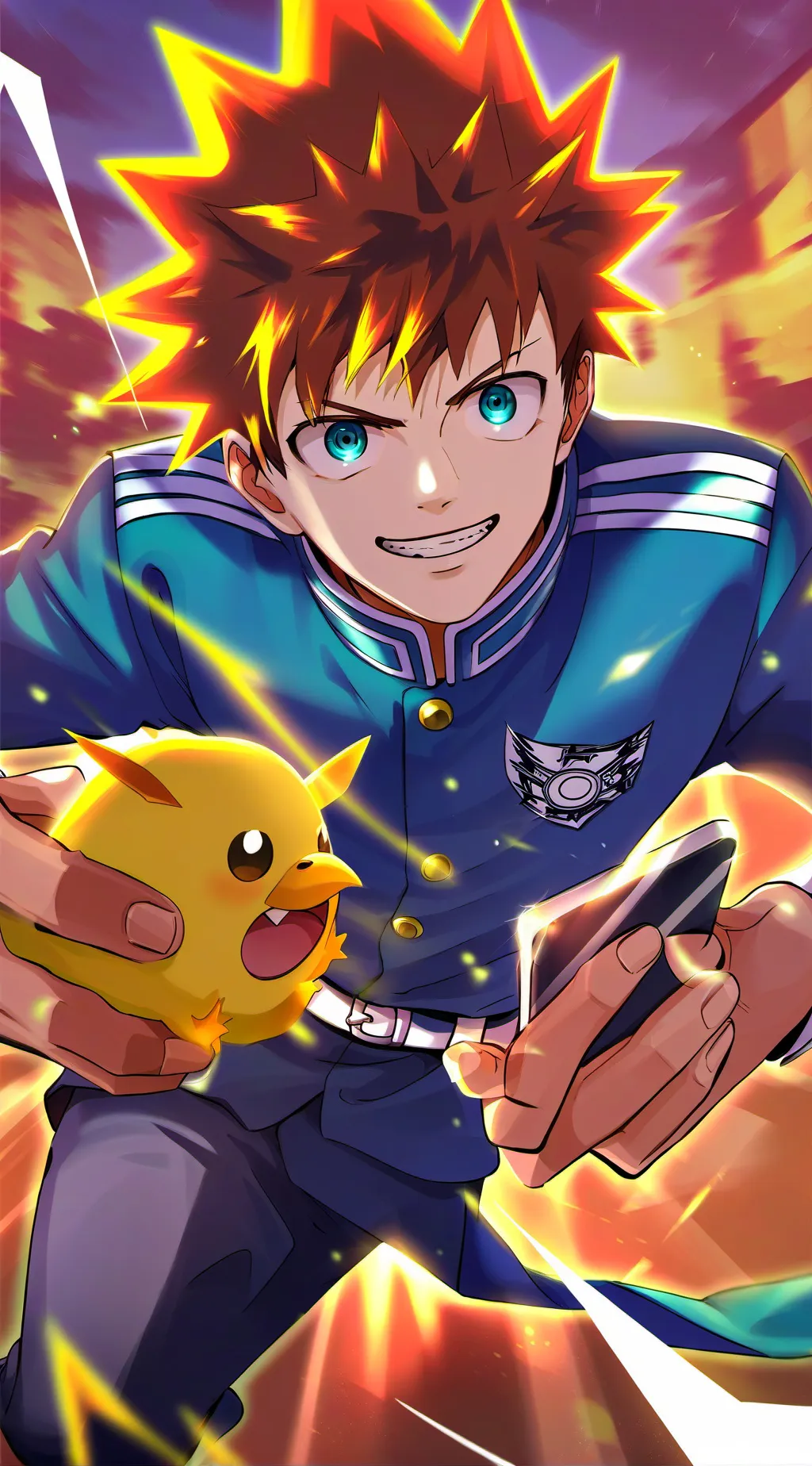 ai character: Denki Kaminari background