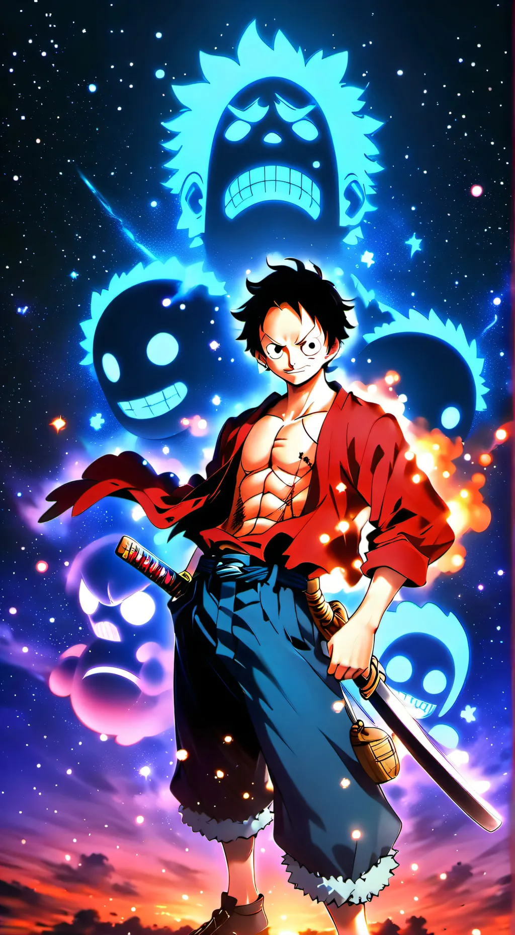 ai character: One Piece party background