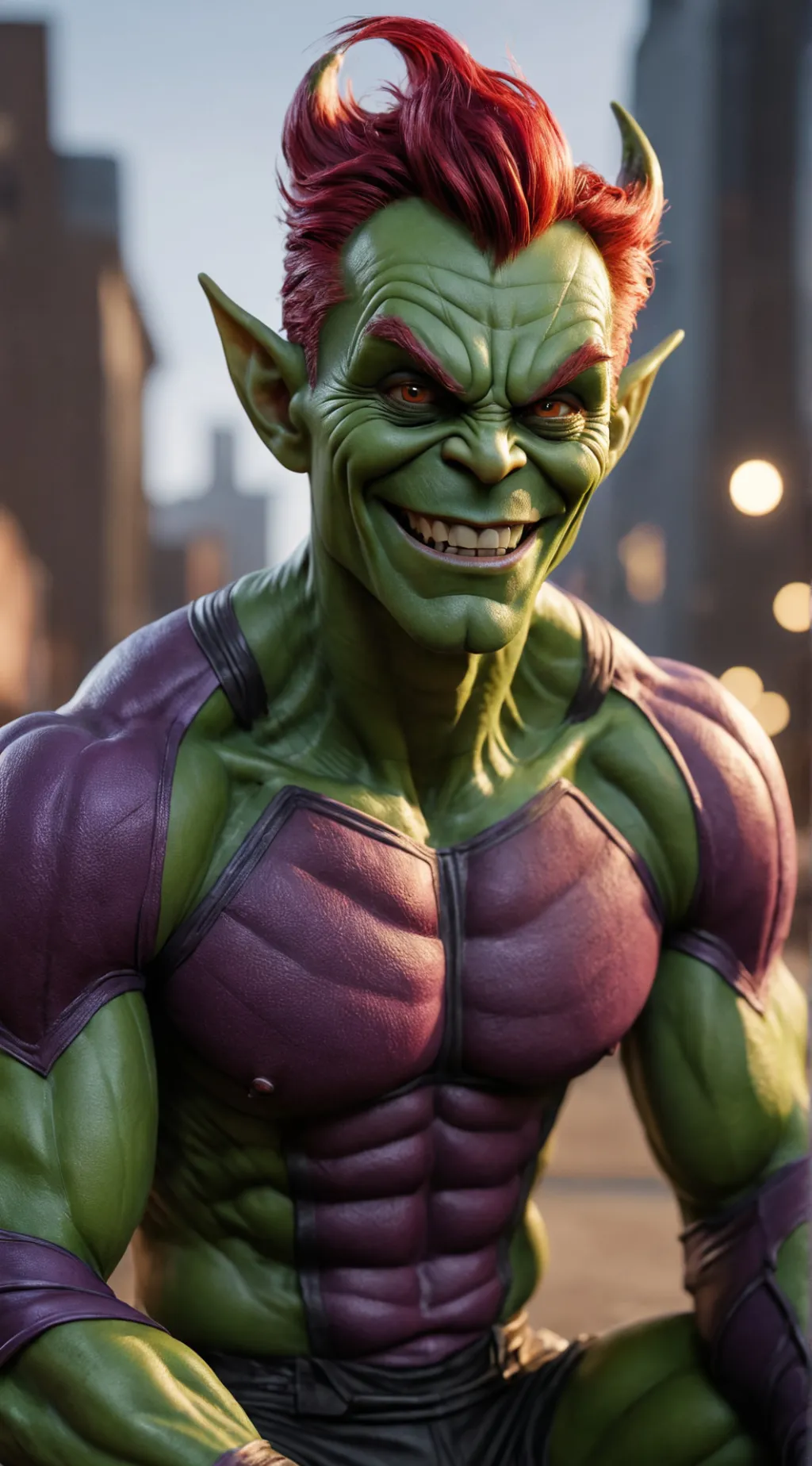 ai character: Green Goblin  background