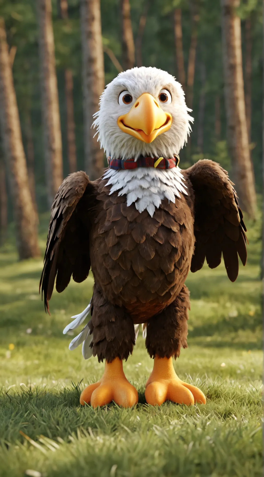 ai character: eating a bird  background