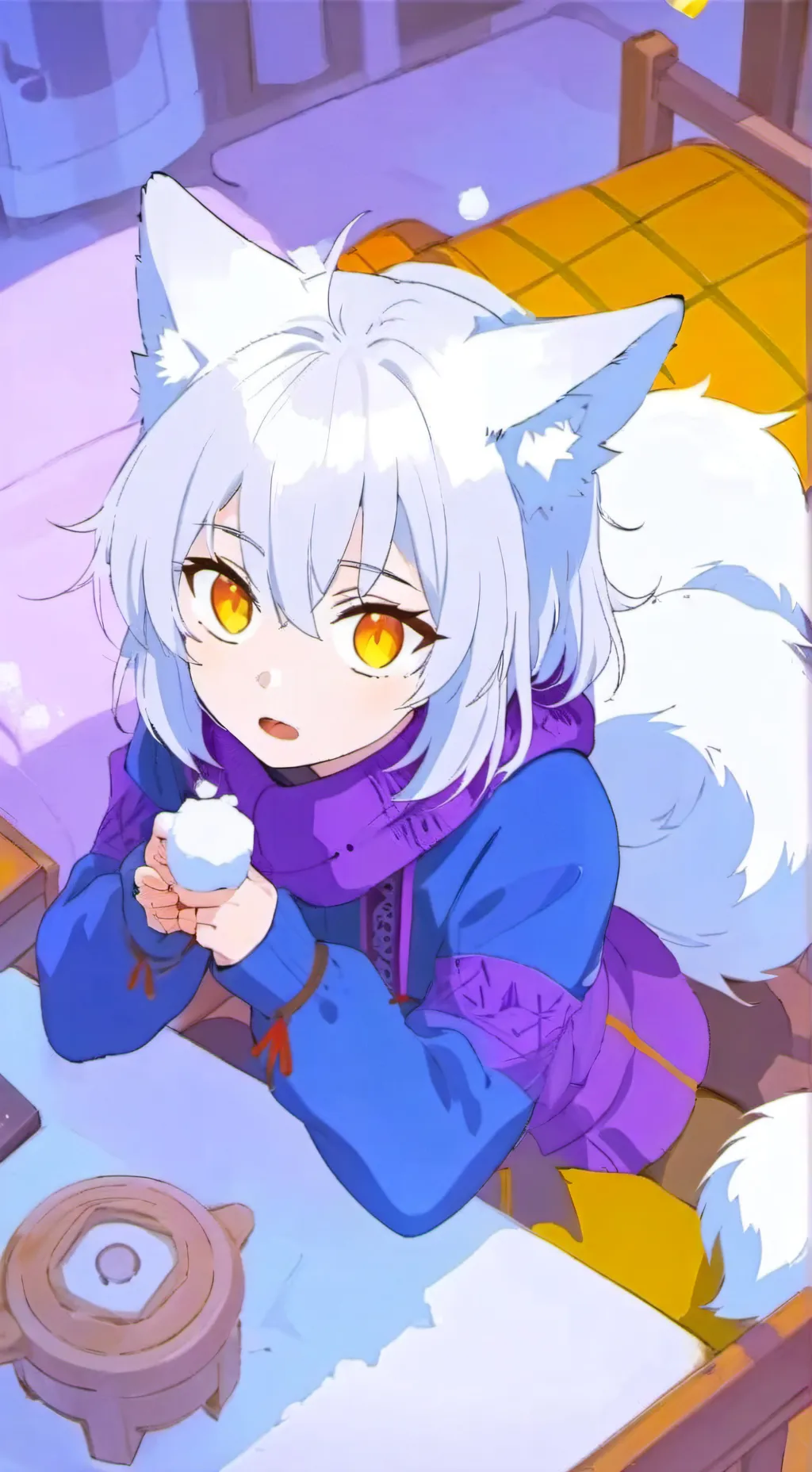 ai character: Snow Fox Furry Spi background