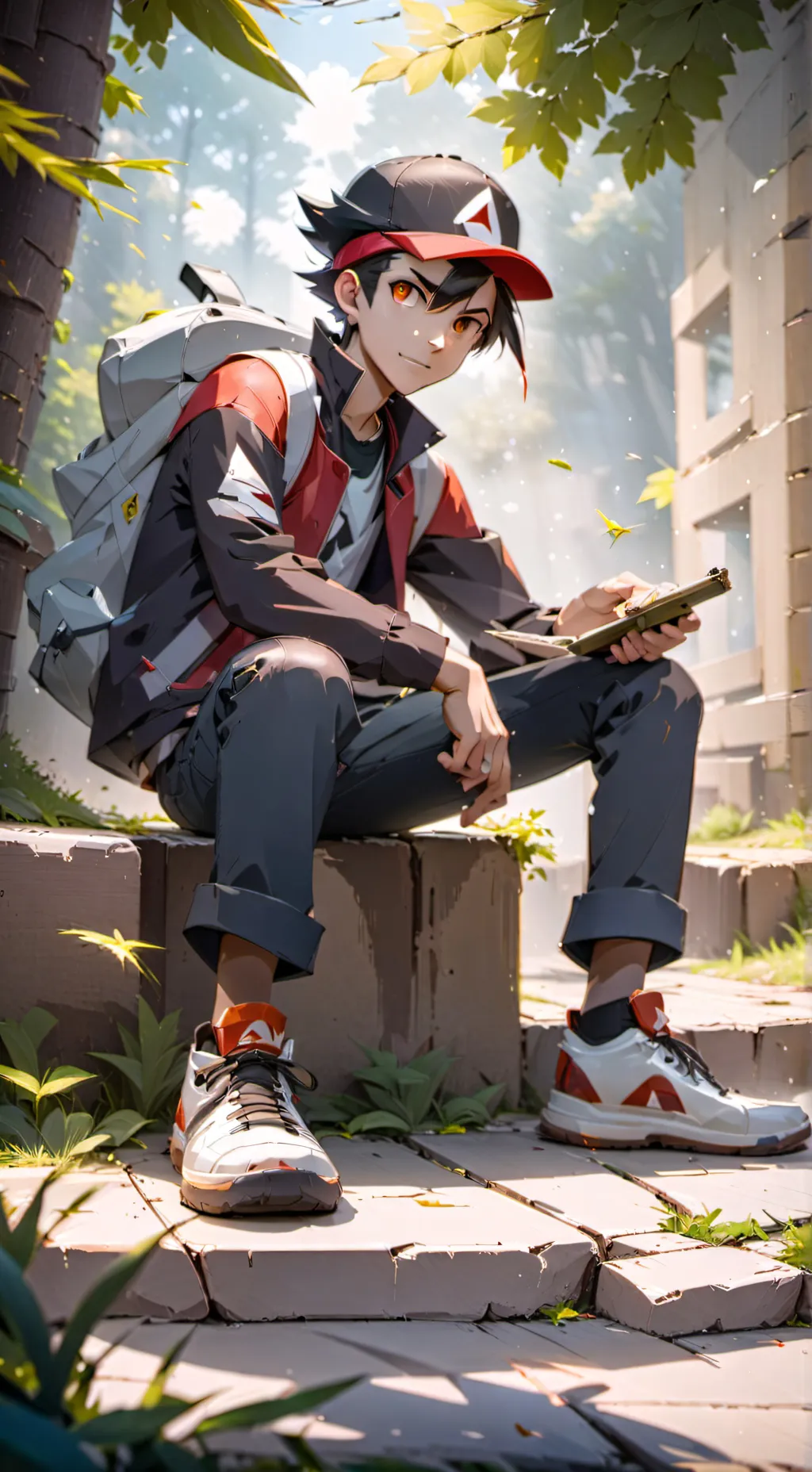 ai character: ash background
