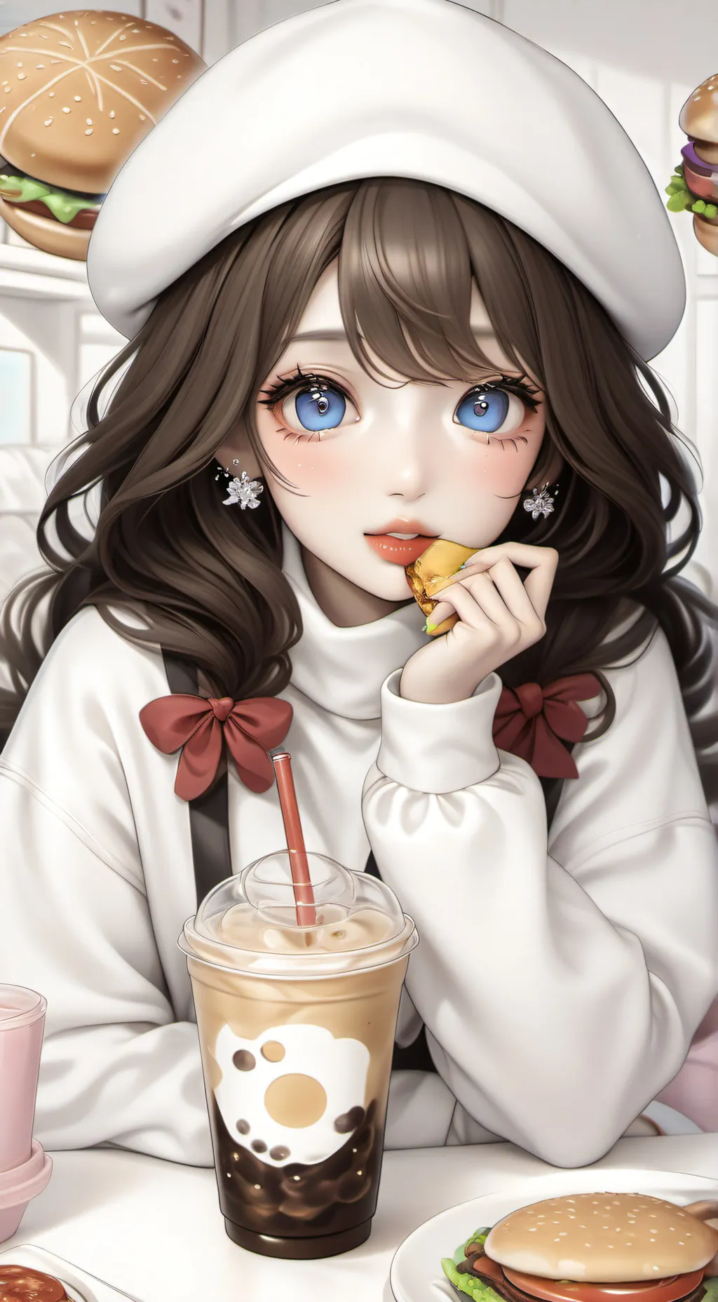 ai character: girl on her period background
