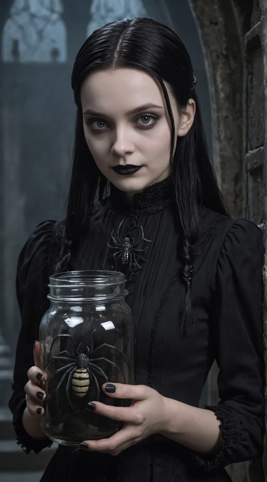 ai character: Wednesday Addams background