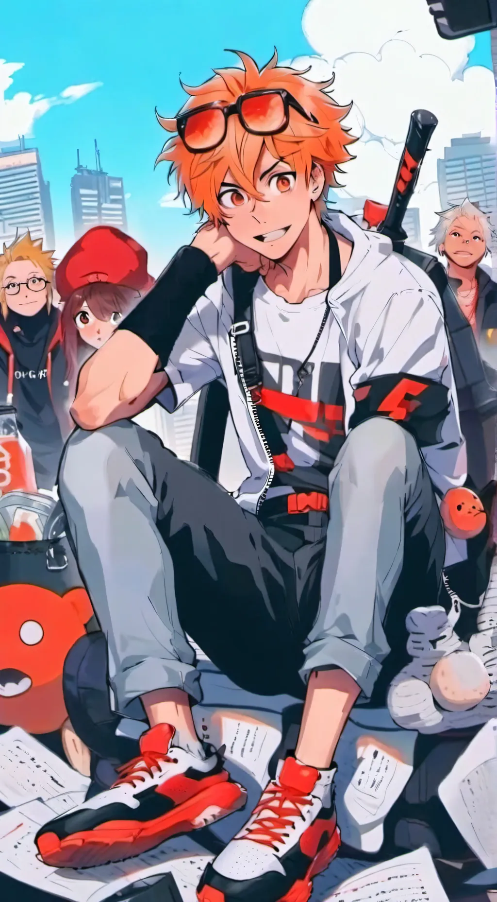 ai character: Mha boys sleepover background