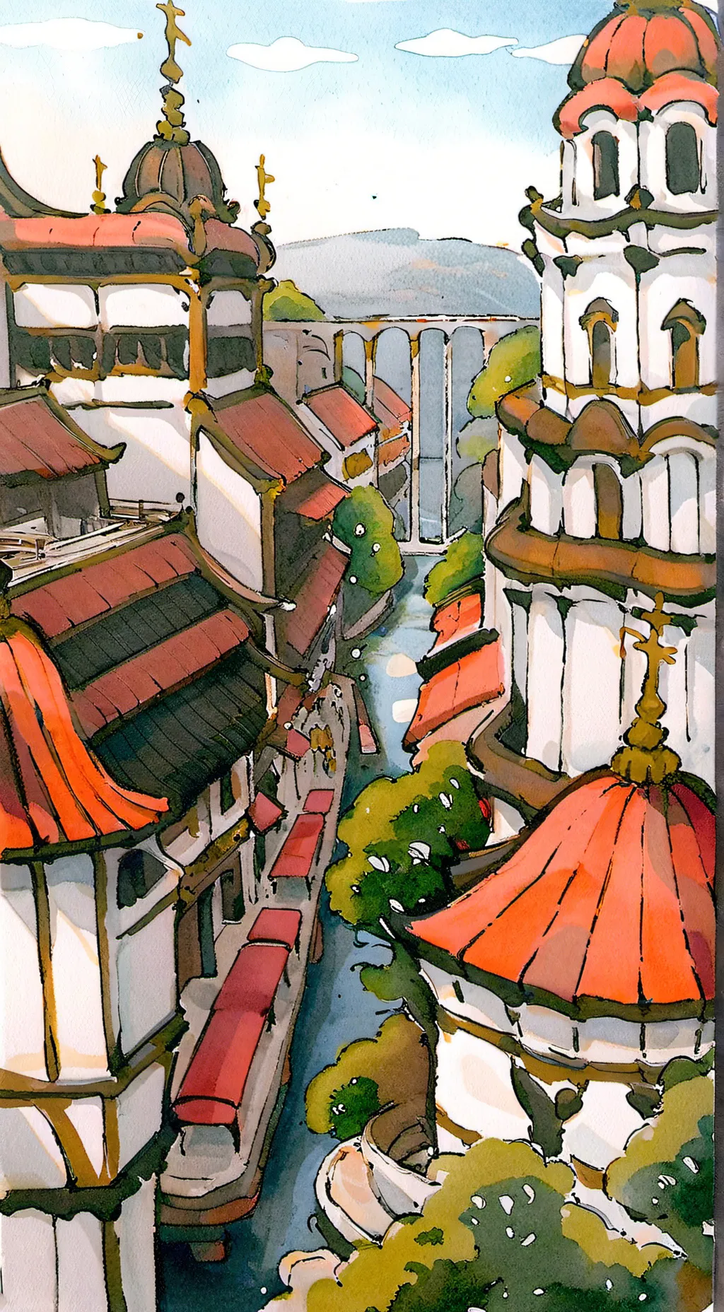 ai character: Busy city background