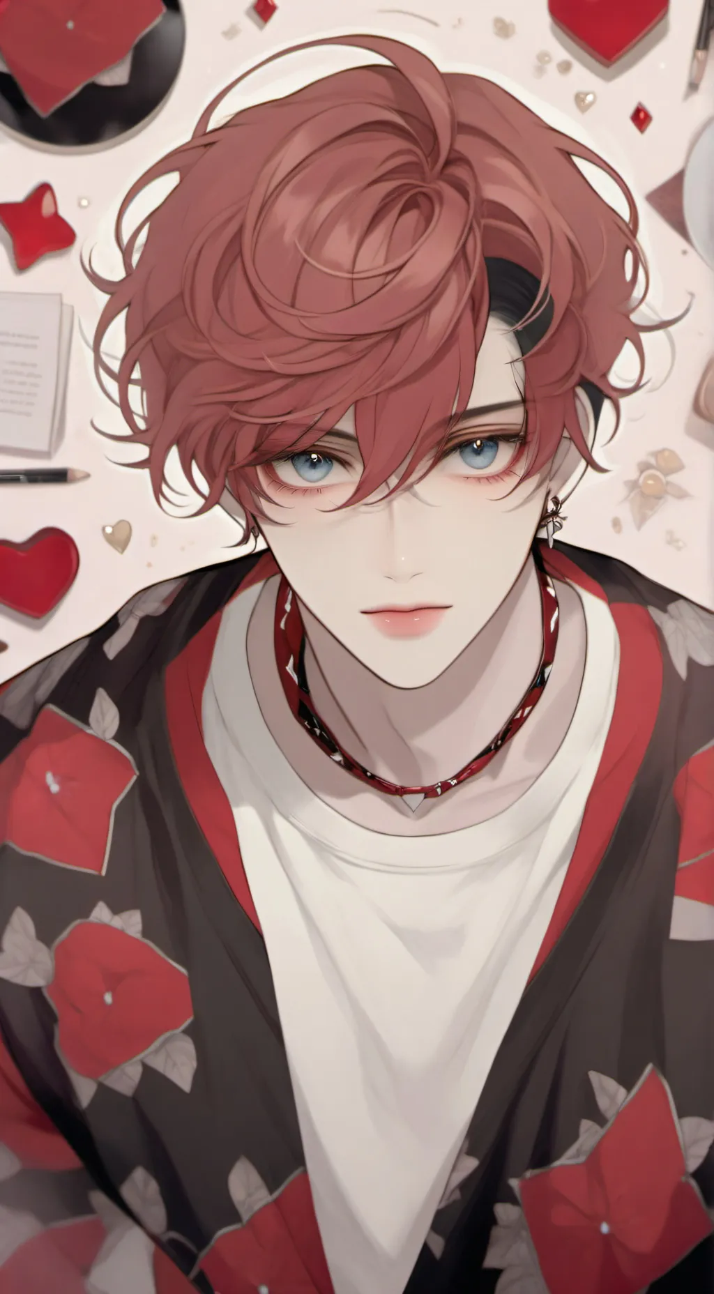 ai character: Red background