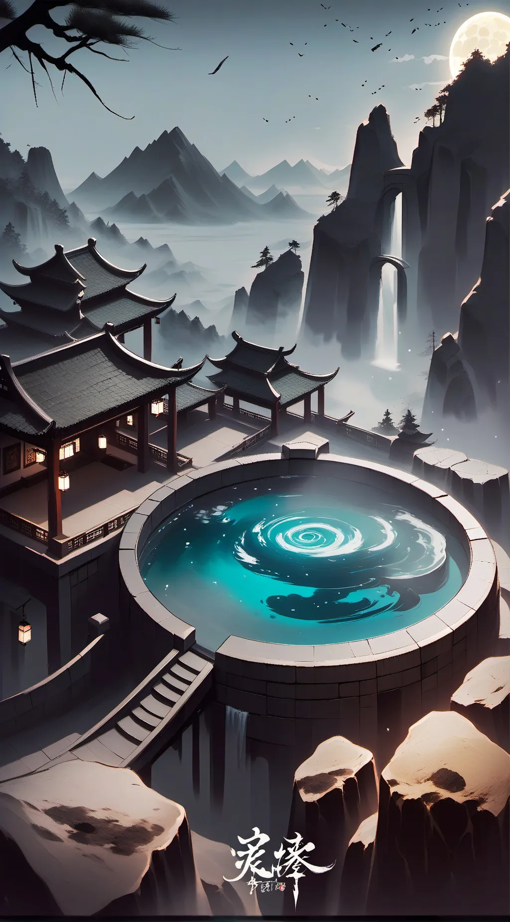 ai character: Hashira hot spring background
