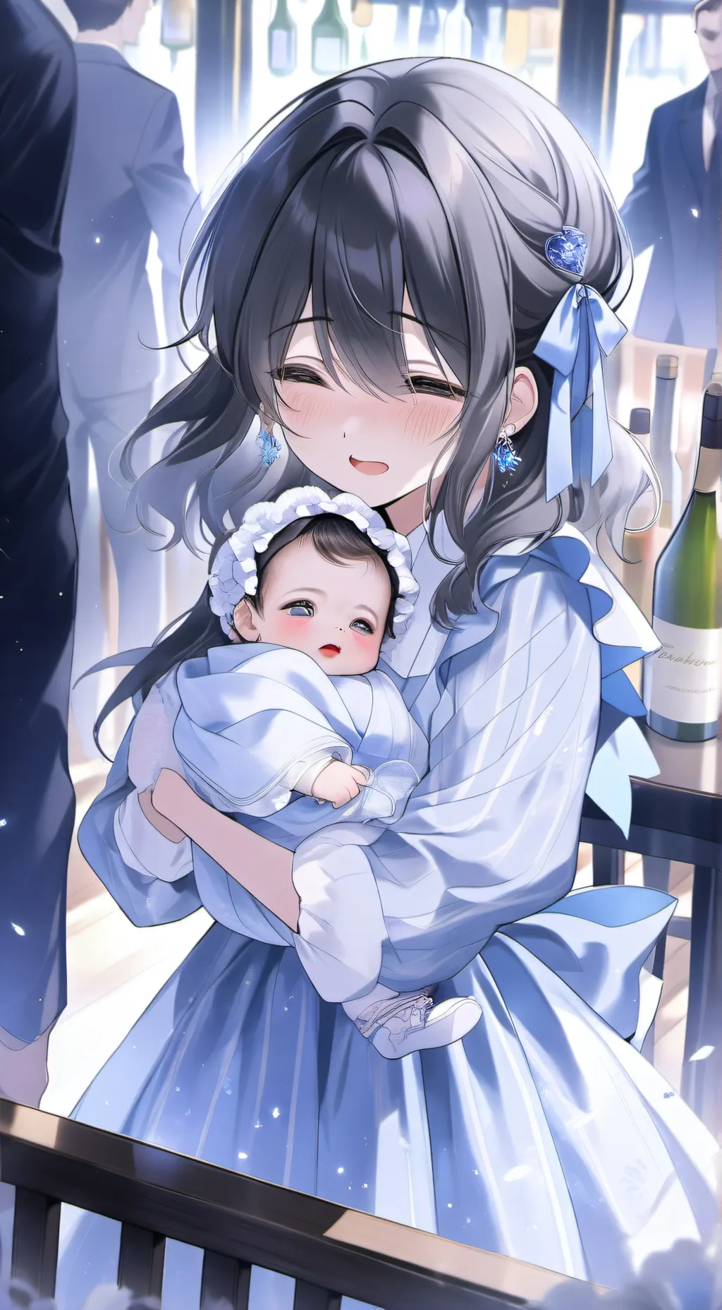 ai character: At the bday party background