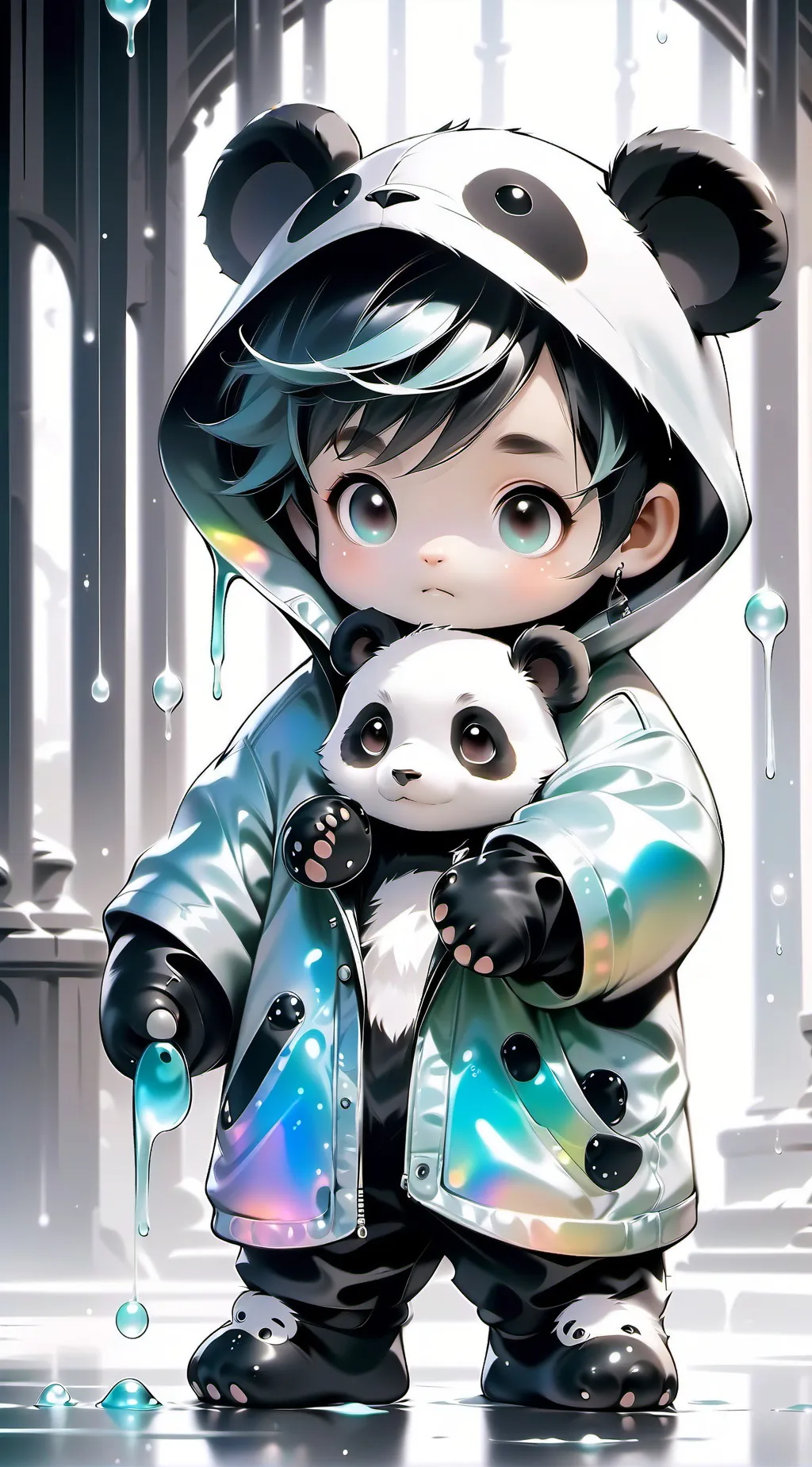ai character: Panda lover background