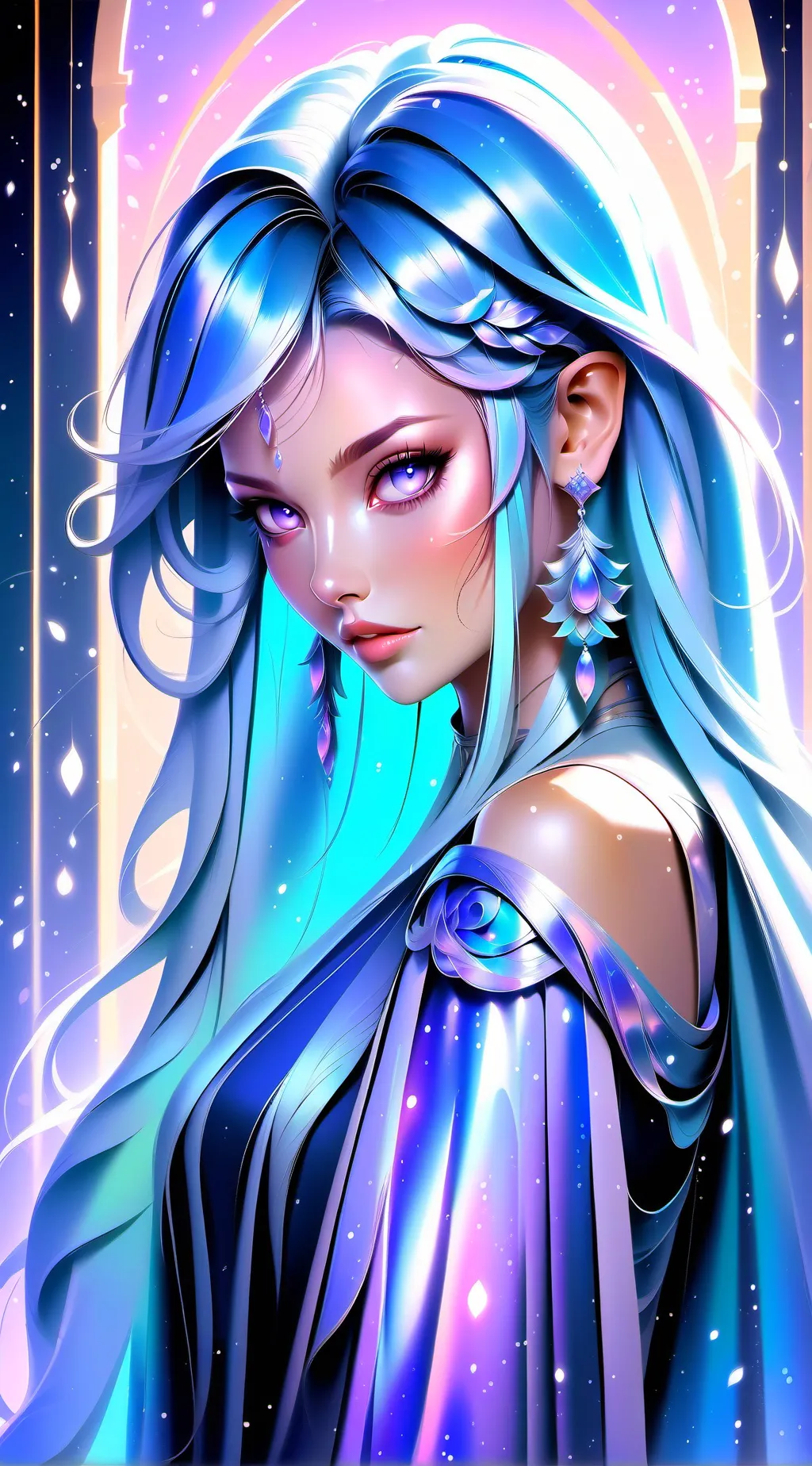 ai character: galaxie girl  background