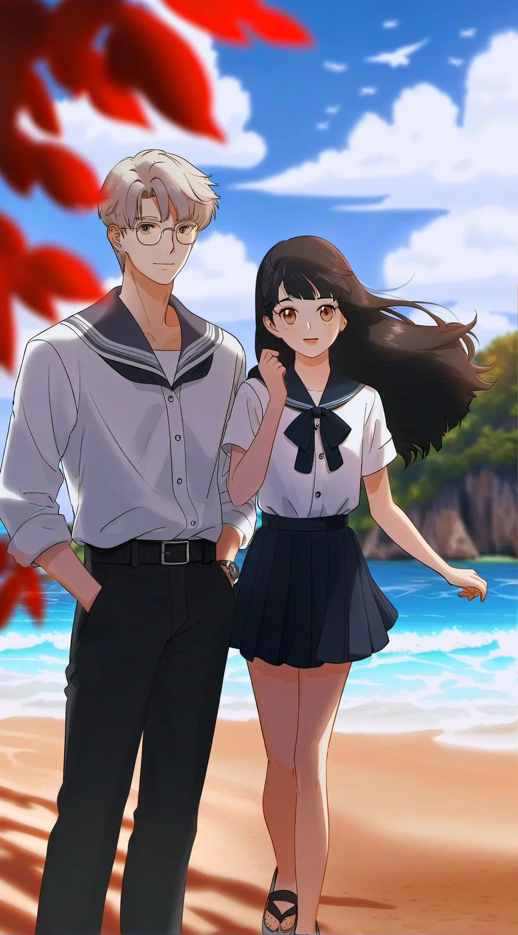 ai character: CB beach background