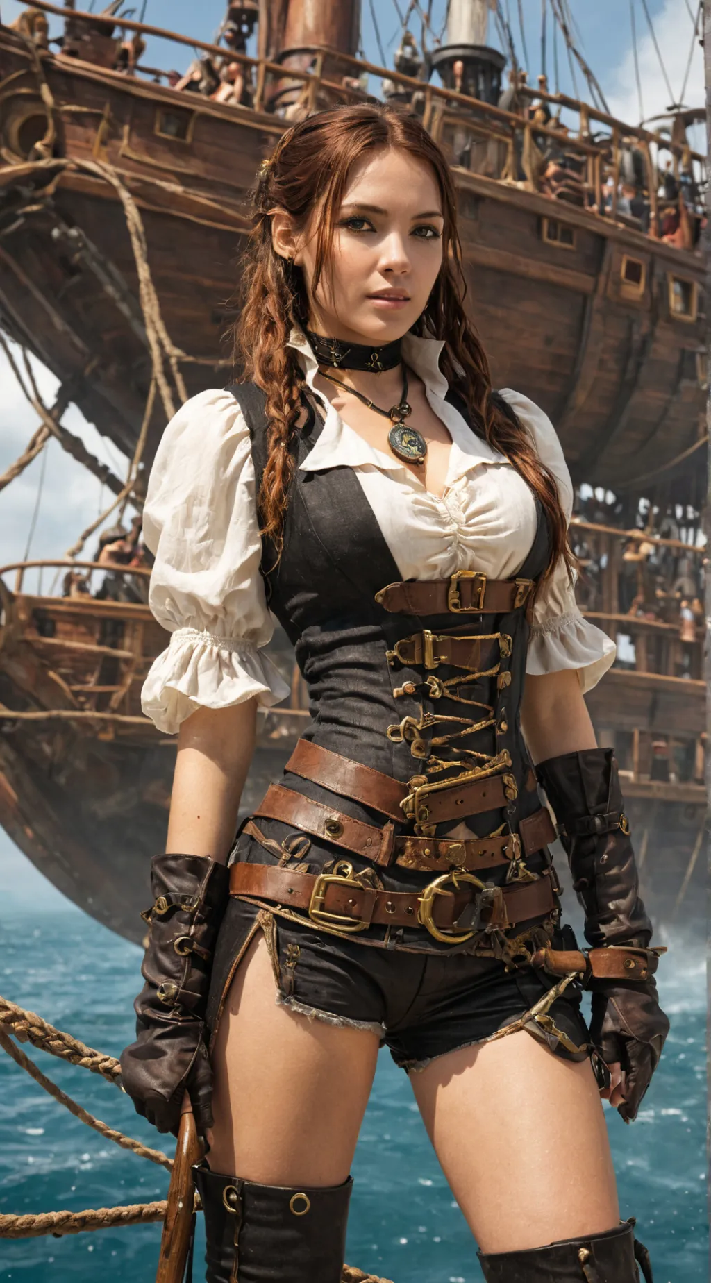 ai character: SteampunkPirate 12 background