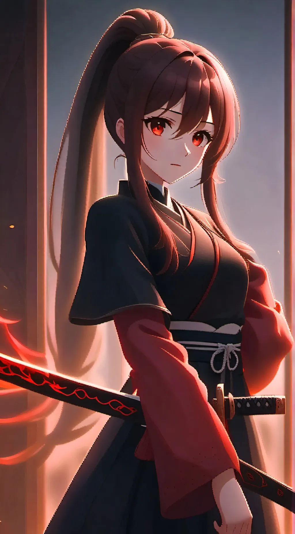 ai character: Yuki Carmesí background