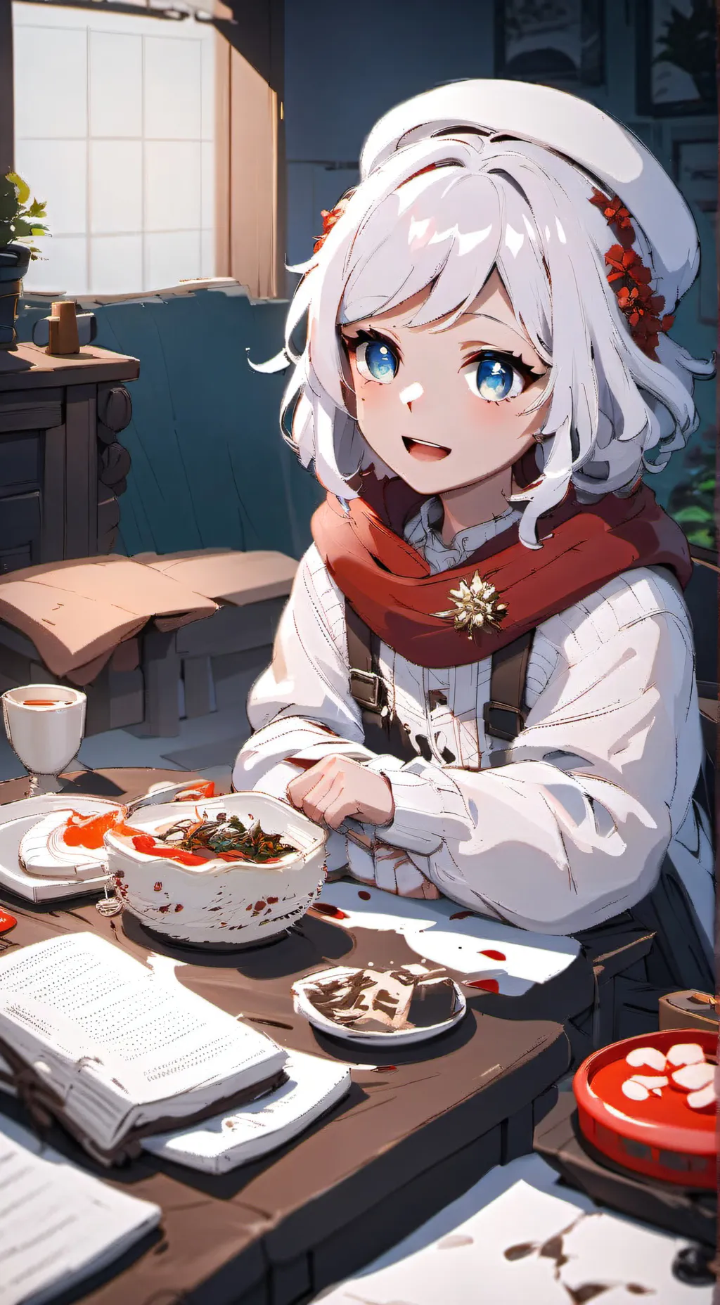 ai character: Home alone girl background
