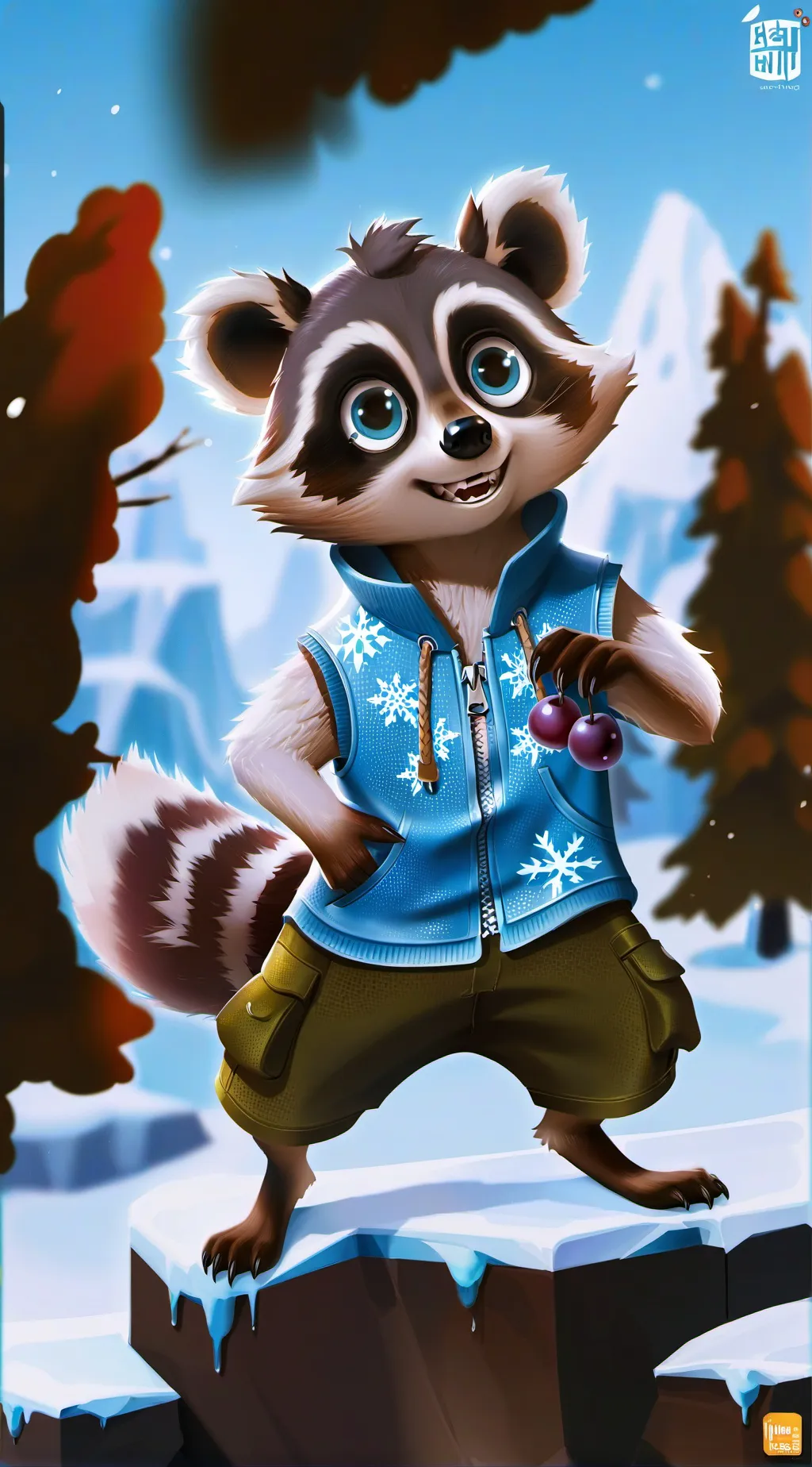 ai character: Raccoon. background