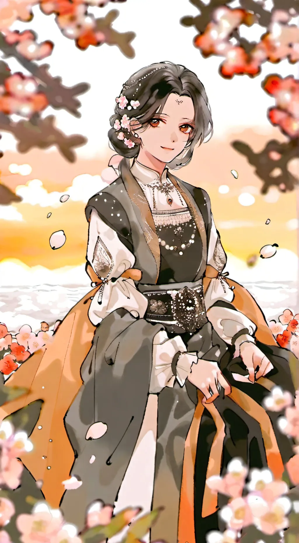 ai character: Kny mother figure  background