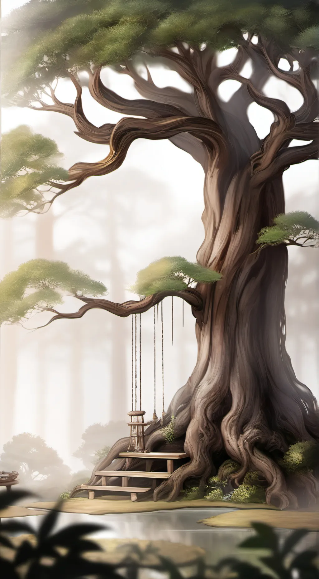 ai character: tree background