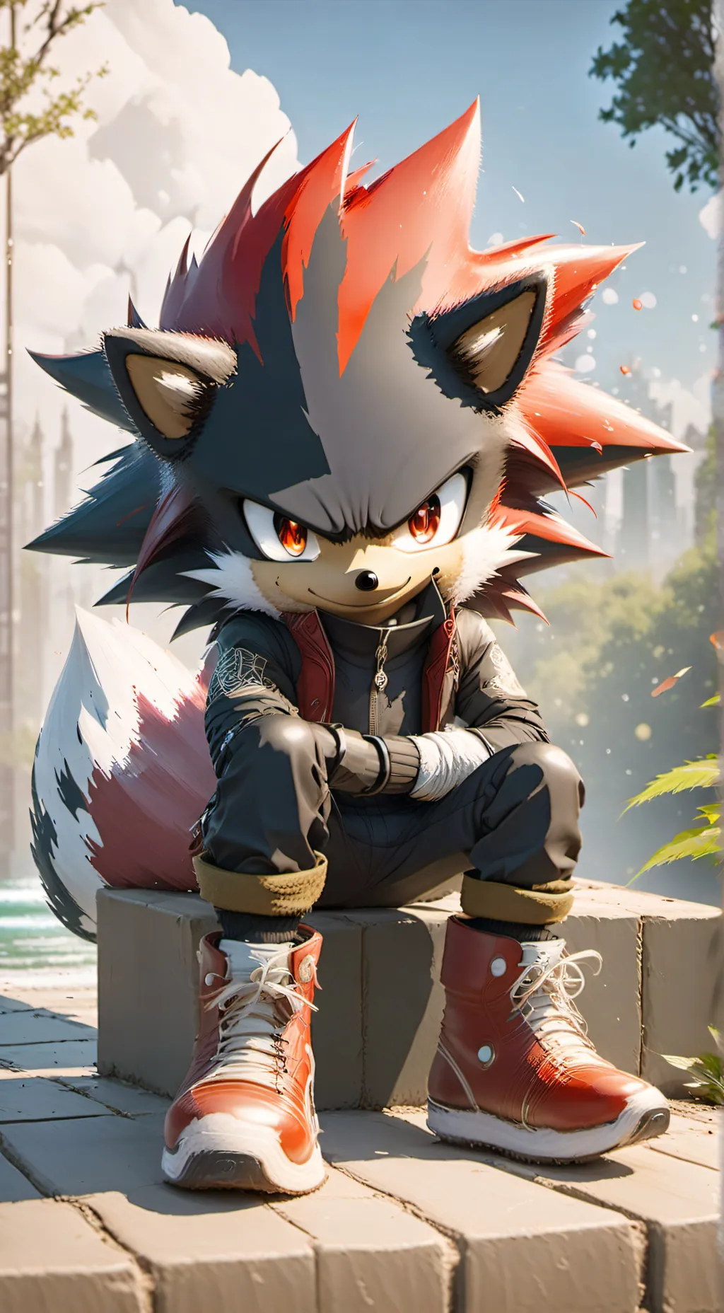 ai character: ShadowTheHedgehog background