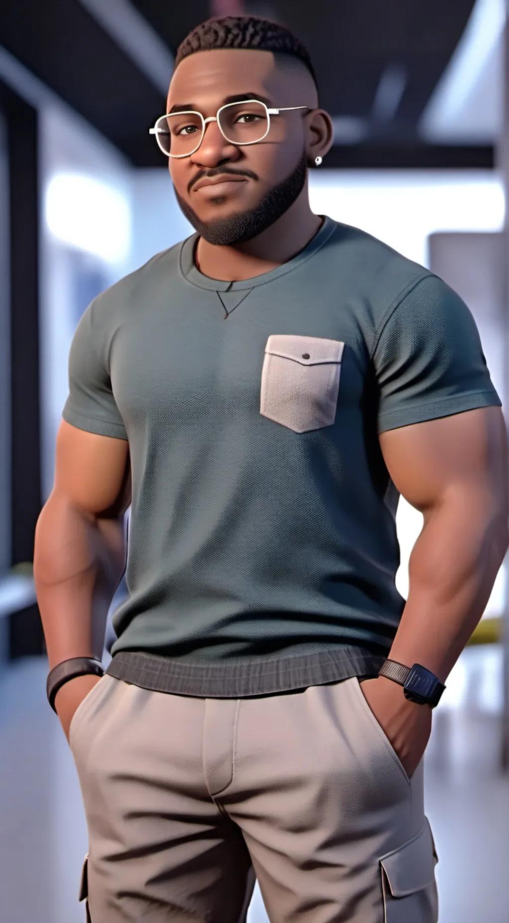 ai character: Ron Frazier Jr background