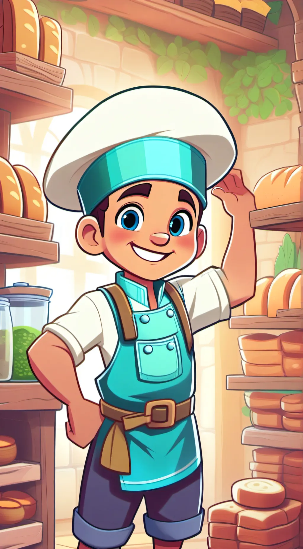 ai character: Two time bread background