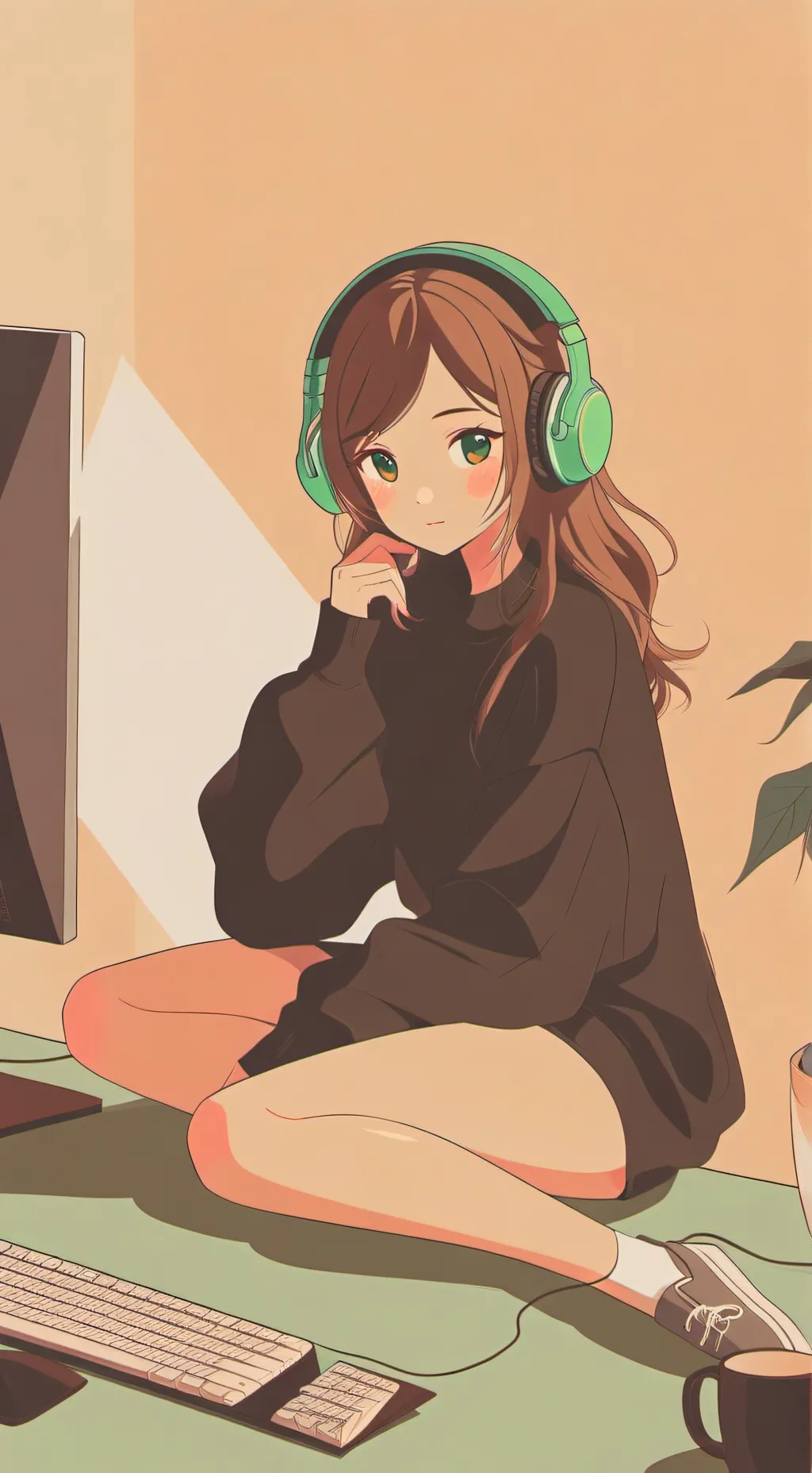 ai character: Gamer girl background