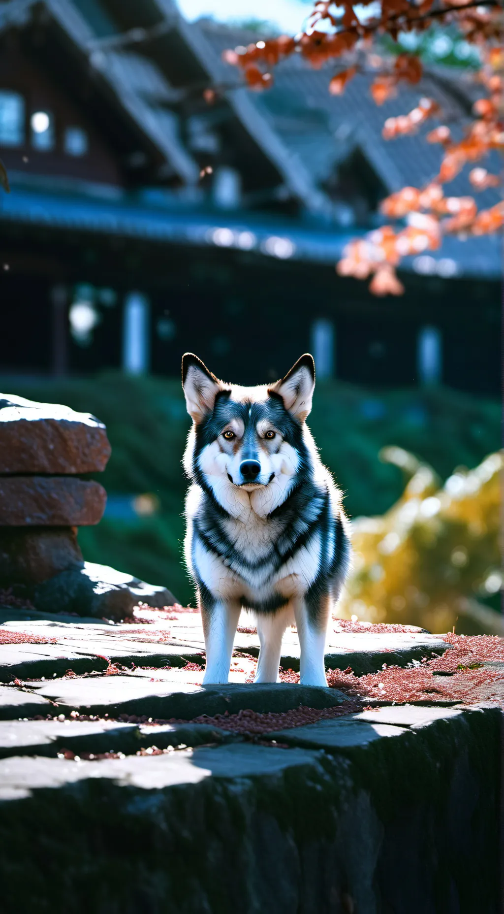 ai character: Hunter power dog  background