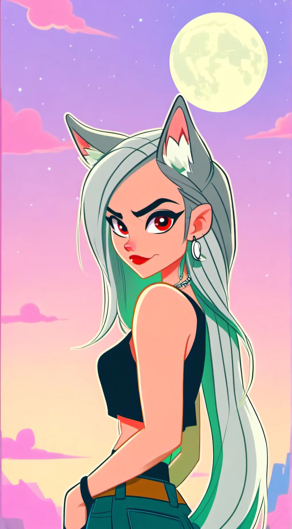 ai character: Loona wolf background