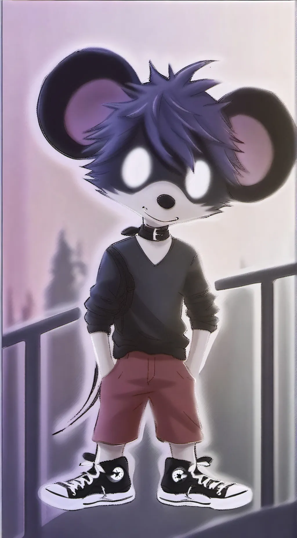 ai character: emo Mickey  background