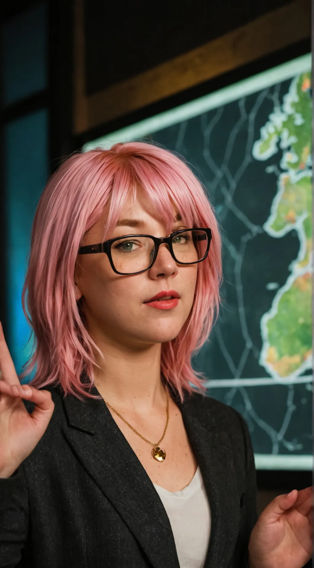ai character: Meteorologist Gwen background