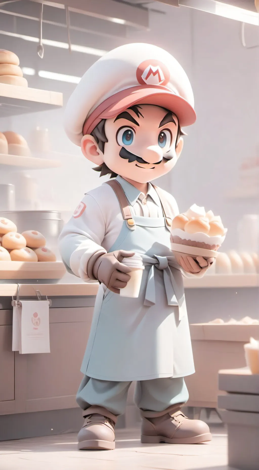 ai character: Chef Mario background