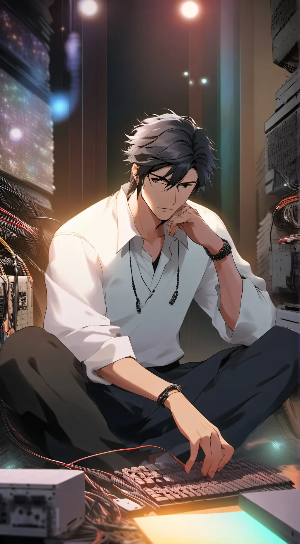ai character: Hacker background