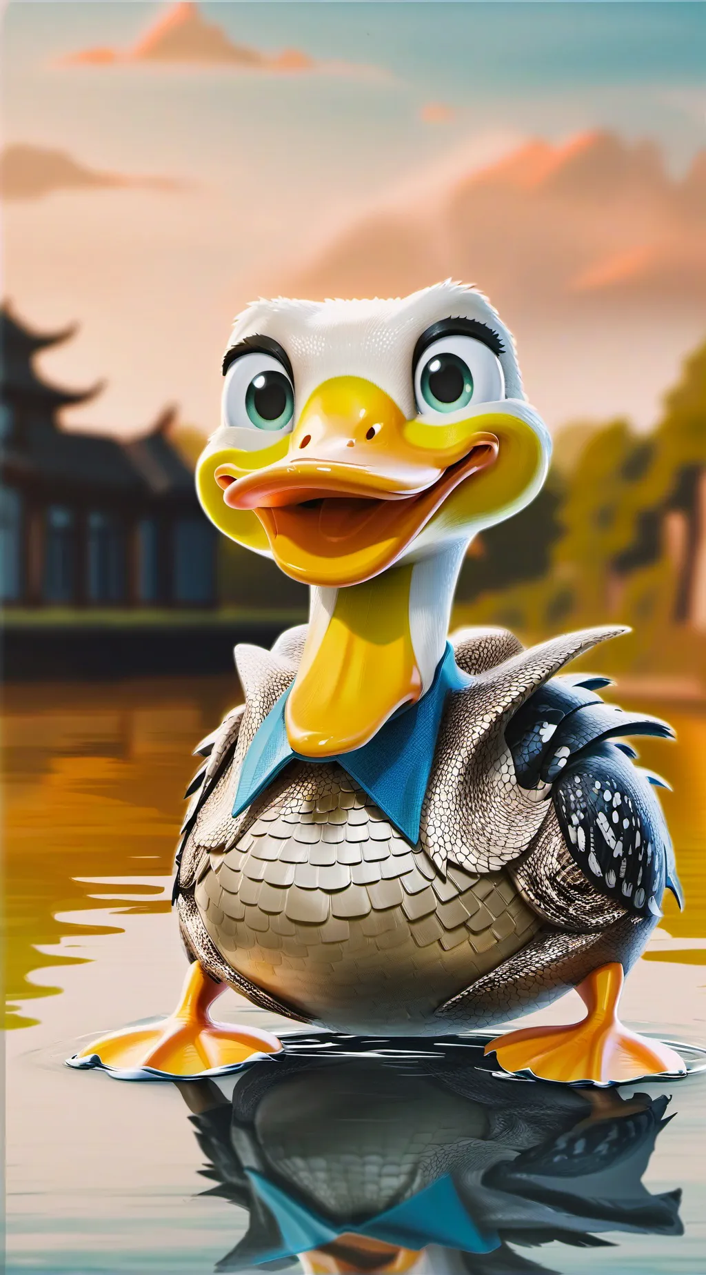 ai character: Duckodile ducklile background