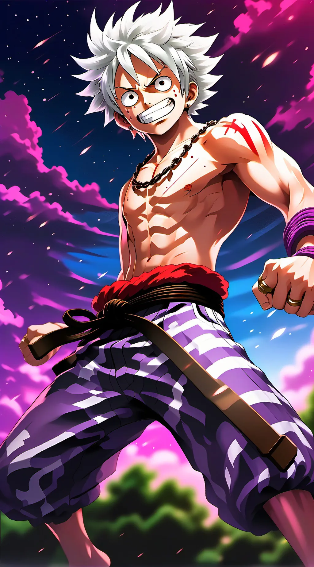 ai character: Gear 5 Luffy background