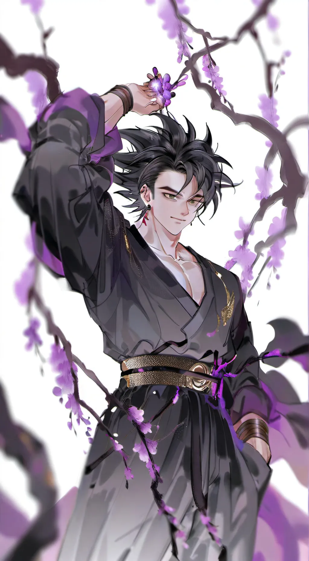 ai character: Goku en kny background