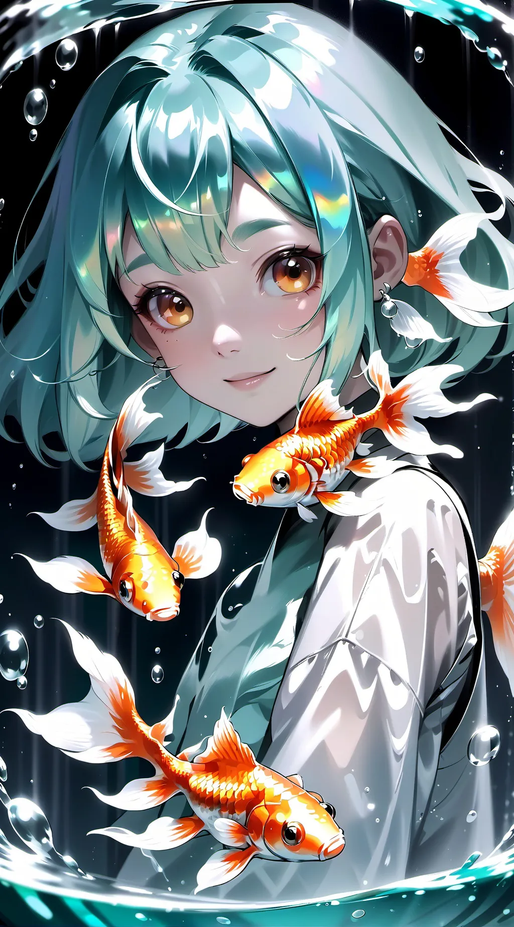 ai character: Goldfishie Spirit background